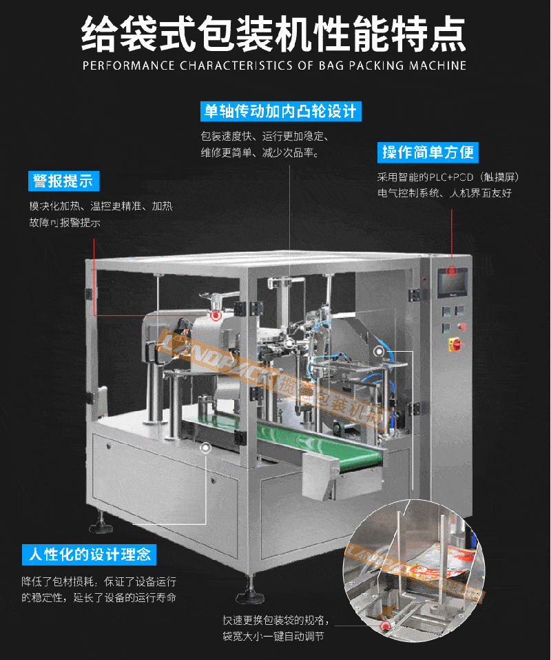  紅棗包裝機(jī)、紅棗給袋式包裝機(jī)特點(diǎn)